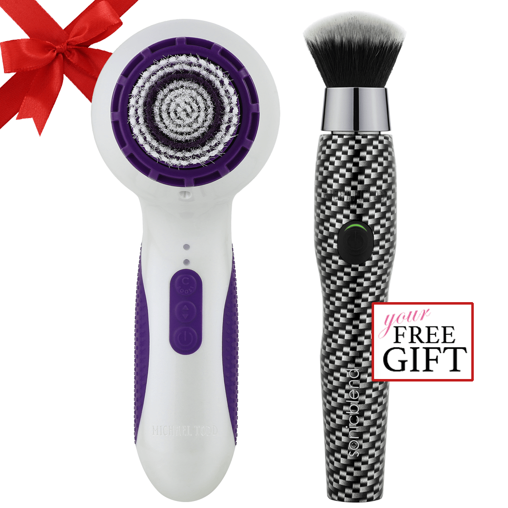 Michael Todd Beauty Pearl White Soniclear Elite + FREE Carbon Fibre Sonicblend Special Value GIFT SET