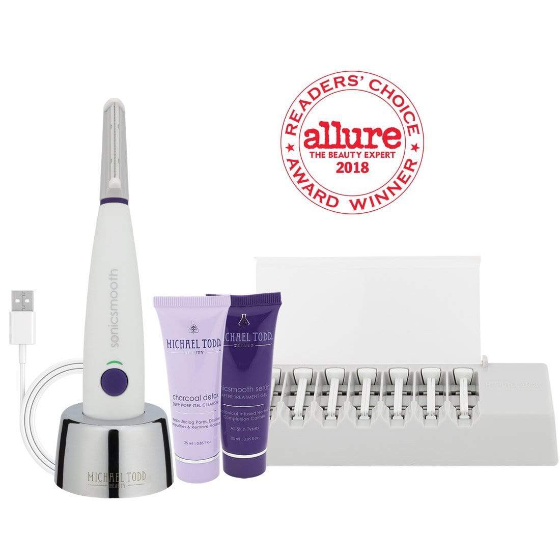 Michael Todd Beauty White Sonicsmooth + Charcoal Detox Cleanser + Daily Renewal Serum